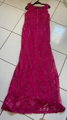 Vestido de Festa Longo Pink KORECOM - Novo com Etiqueta