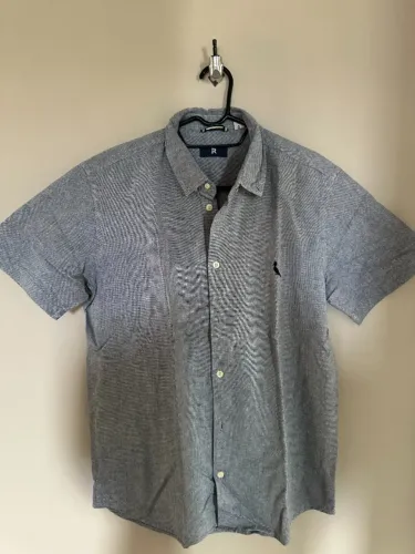camisa reserva manga curta orxford - cinza chumbo - original - tamanho m