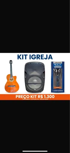 Kit sonoro , som, violão e microfone