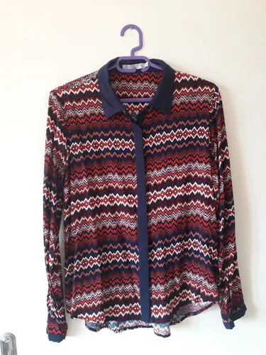 Camisa estampada de botões (nova) | Tam G