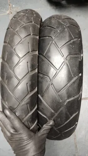 Par Pneu Usado Dunlop Trail Max D609 160/60-17 Metzeler Tourance Front 110/80-19