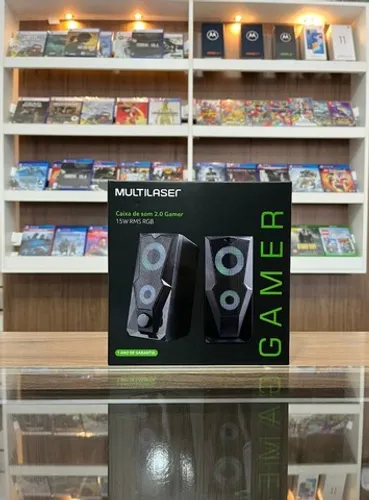 Caixa de Som Gamer 2.0 15W Led RGB | Loja Fisica | Até 12x Sem Juros