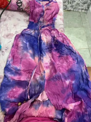 Vestido longo tie dye
