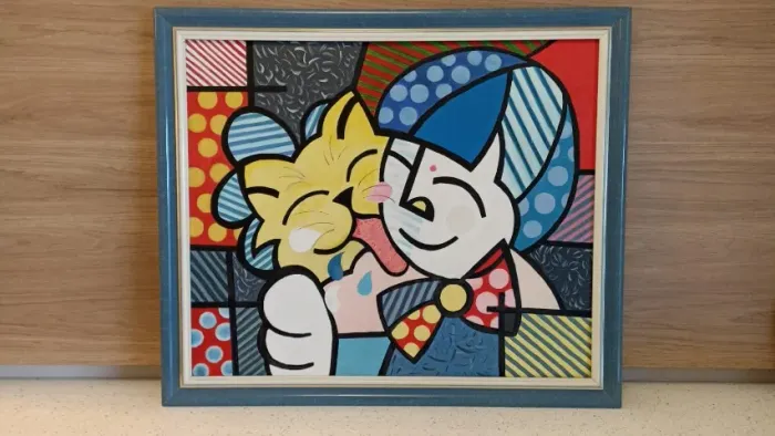 Quadro Romero Britto Amizade