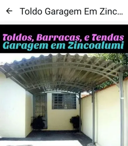 Garagem em Zincalume, lona, policarbonato,