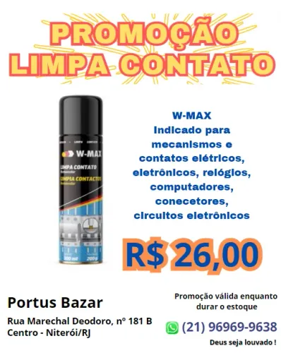 Promoção Limpa Contato - W-MAX - Novo