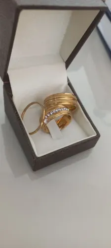 Combo alianças banhadas a ouro 18k antialérgicas excelente qualidade