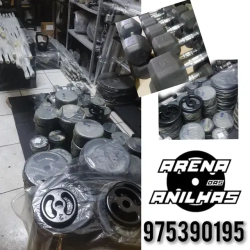 Anilhas halter barrinha barra olímpica 