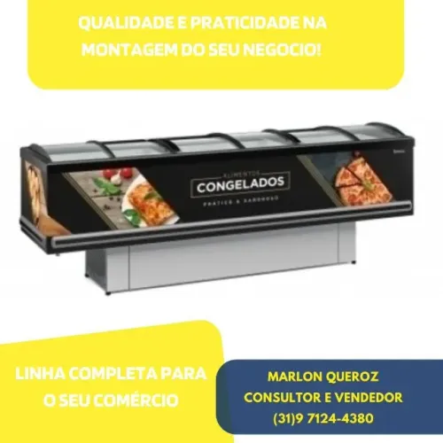Ilha para Congelados 2,9M Gelopar Vidro Curvo