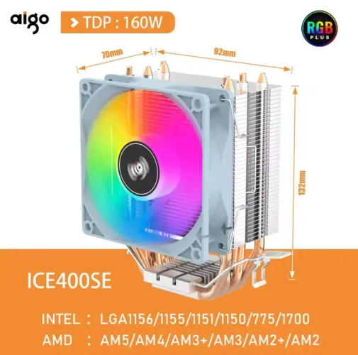 Cooler para Processador Aigo ICE400SE - RGB - TDP 160W