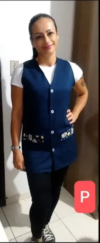 Jaleco Profissional professora Feminino Azul