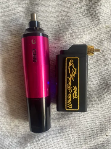 Máquina de tatuagem bronc e bateria portátil 