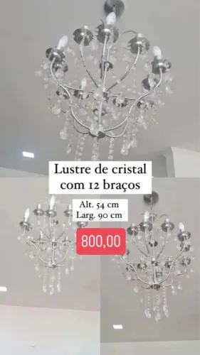 Lustre de cristal com 12 braços 