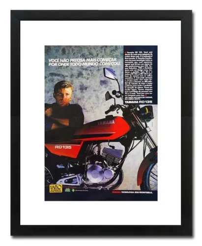 Yamaha RD 135 - Quadro / pôster decorativo com propaganda original de revista