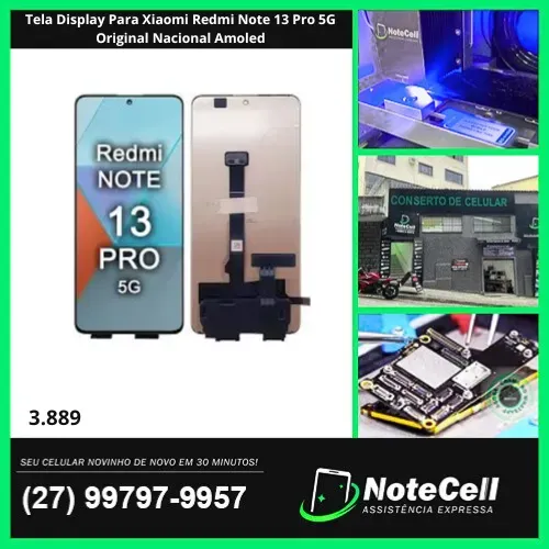 Tela Display Para Xiaomi Redmi Note 13 Pro 5G Original Nacional Amoled