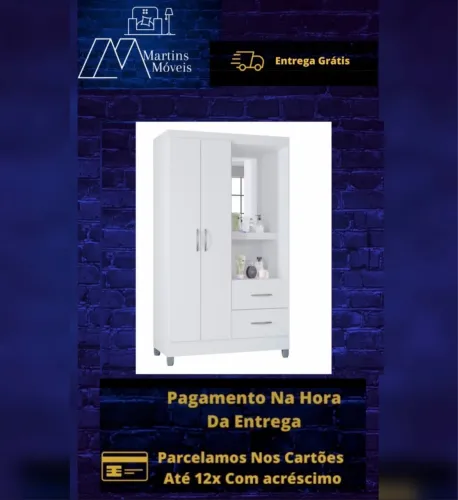 GRANDE PROMOÇÃO*GUARDA ROUPA CAPELINHA 02 PORTAS ENTREGA GRÁTIS ACEITA CARTÃO