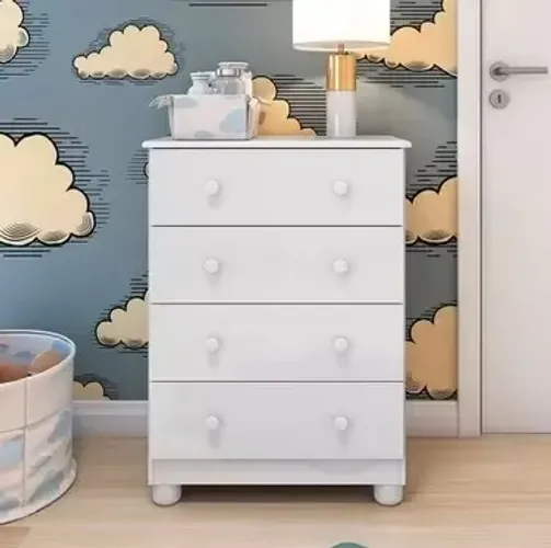 Cômoda Infantil Junior New Branco 100% MDF