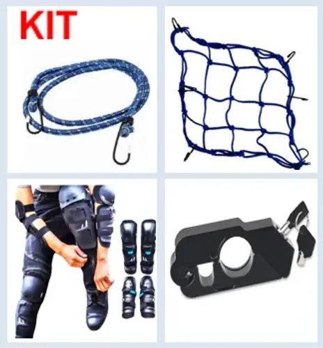 Kit ( Proteção Motoqueiro+ Trava Manete + Estique + Tela Aranha) p/ Moto Bike z1039 