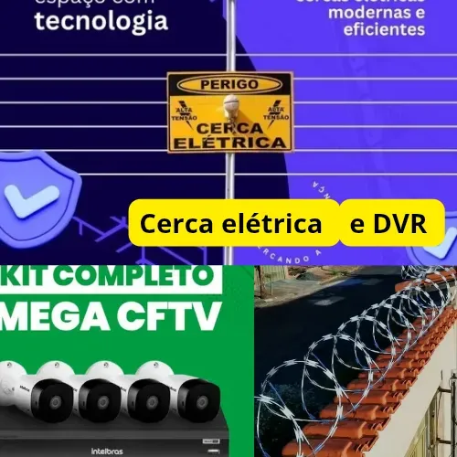 Cerca elétrica, câmera de segurança, manutenção de cerca elétrica, concertina 