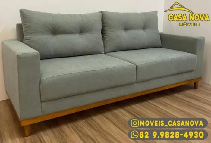 Sofá Base em Madeira 200cm - Casa Nova Móveis