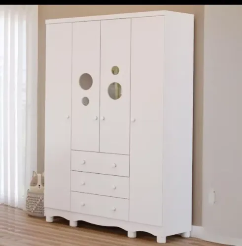 Guarda roupa infantil bolinha Branco