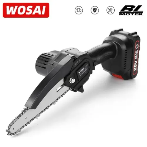 WOSAI Mini Motosserra Elétrica portátil Elétroserra 1200W/Bateria Lítio 20v Bivolt