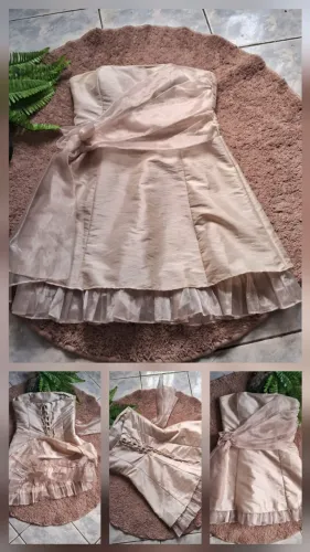 Vestido festa nude M top novo