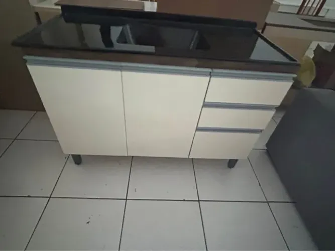 Balcão de pia novo 3 gavetas com Cuba