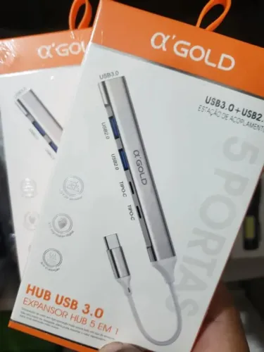 Adaptador Hub USB-C (5 em 1) Super Rápido - Pra Notebook e Celular