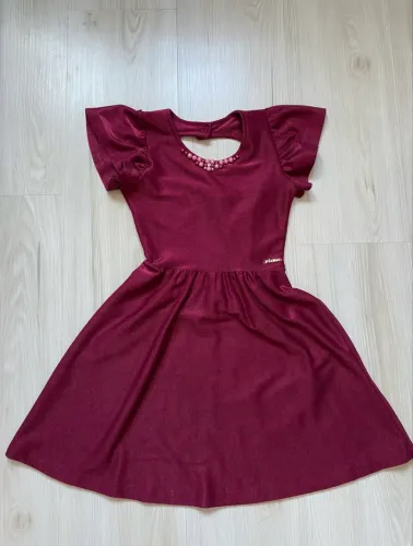 Vestido festa menina bordô