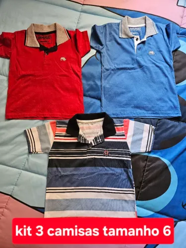Kit 3 Camisas Polo Tam 6 por R$39,90
