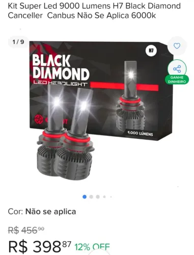 Lampada de farol de led H7.
