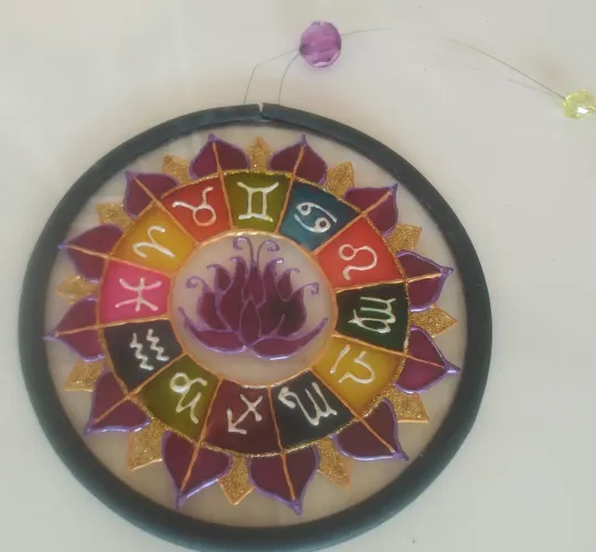 Mobile de vidro com signo do zodíaco