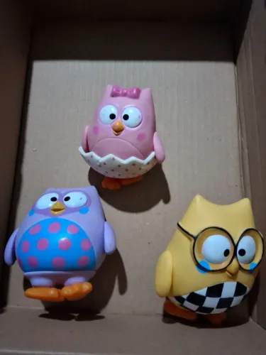 Personagens bonecos Bubu e as Corujinhas Bonie, Bubu e Biel - marca Adijomar.