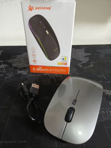 Mouse Slim recarregável via Bluetooth e via adaptador USB  / SUPER PROMOÇÃO 