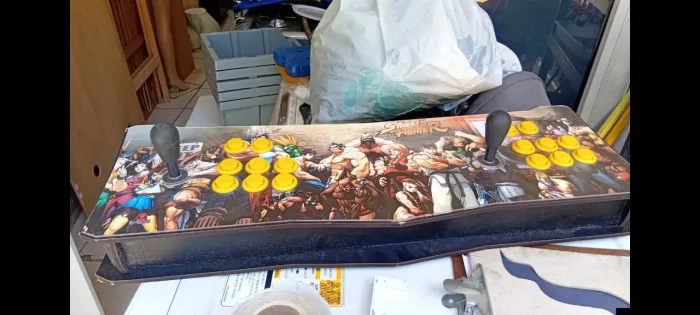 Controle arcade duplo com jogos
