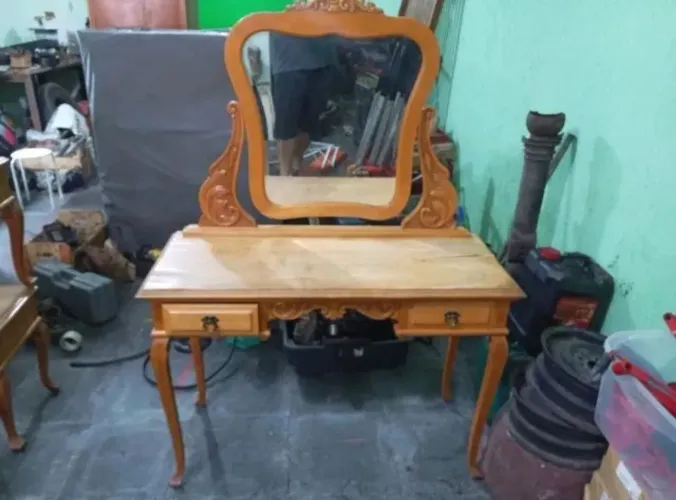 Penteadeira Quarto Luís XV Chippendele Madeira Maciça Marfim