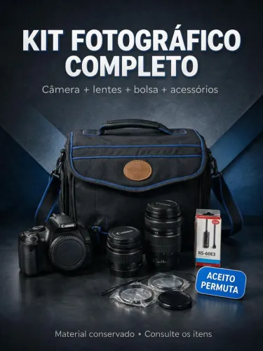 Kit Canon EOS Rebel G (500N) + Lente 28-80mm + Lente 75-300mm USM + Bolsa e Acessórios