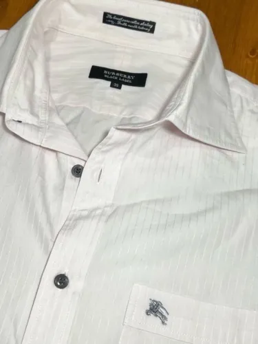 burberry black label camisa social branca algodão 100/2 double needle tam 39 100%