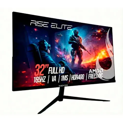 Monitor Curvo Rise Mode Elite 32", FHD, 165Hz, VA, FreeSync, HDR 400, Novo, Lacrado