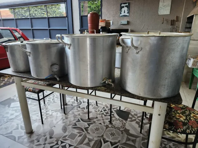 Jogo de panelas em alumínio para cozinha industrial