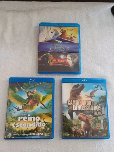 Lote 3 Filmes Blu-ray Originais: Reino Escondido + Dinossauros + Guardiões