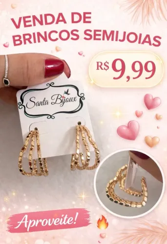 Brinco semijoias (novo), formato de coração