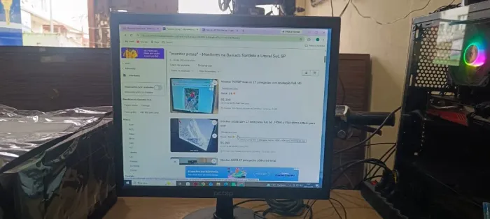 Monitor PCTOP Slim de 17 polegadas com resolução Full HD