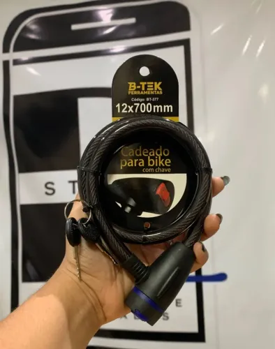 Trava de bicicleta e roda de moto cabo de aço cadeado 12mmX700mm