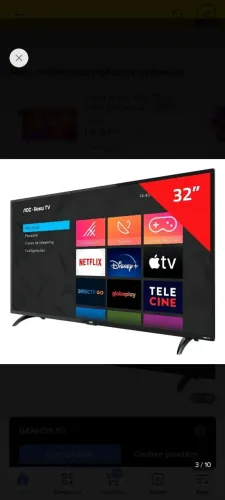 Vendo smarttv 32 polegadas(sistema Roku)
