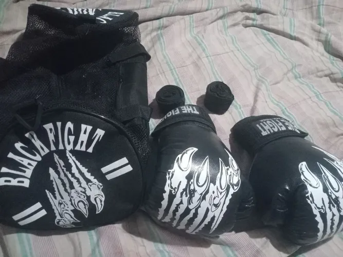 Kit boxe ,luva 12 onzas, bolsa ,faixa de mão