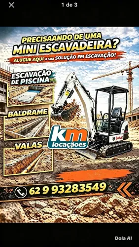 Locacoes mini escavadeira !! Escavação picinas