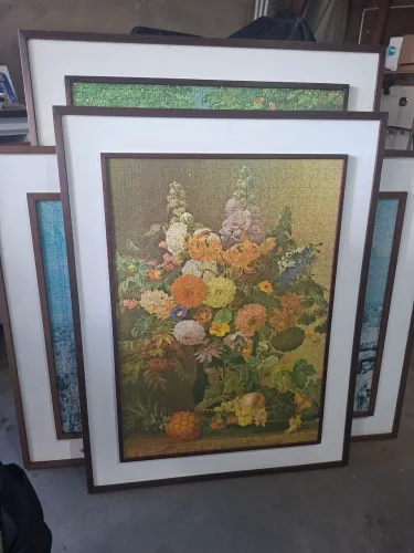 Quadros de parede grandes, moldura em madeira, quebra cabeças, 120 cada quadro, perfeito