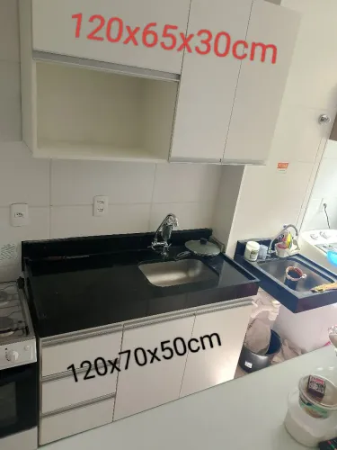 Kit cozinha com balcão + aéreo com 120cm novo pronta entrega 